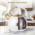 thumbnail image 5 of SUSLAS 2.64 qt Stainless Steel Whistling Tea Kettle for Stovetop, White Vintage Tea Pot, 5 of 9