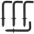 thumbnail image 1 of HAMPPLIES 100Pcs Black Metal Screw in Hooks L Shaped Self Tapping Secure Fixing Hooks for Jewelry, 1 of 6