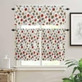 thumbnail image 5 of Christmas Kitchen Curtains and Valances Set, Rod Pocket Curtains Tier Farmhouse Window Curtains 24 Inch Length, Xmas Red Grey Brown Pinecone Farmhouse 3 Piece Kitchen Curtains Set, 5 of 6