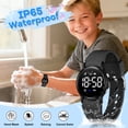 thumbnail image 4 of Kids Watch Waterproof Digital Watch for Boys Girls with Pedometer, Calories, Dual Alarms, Stopwatch, Calendar, Soft Silicone Band Fitness Watch for Kids, 4 of 9