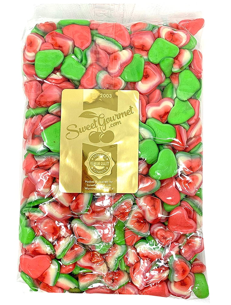 SweetGourmet Triple Heart Gummi Pink, Green, White Valentine's Day