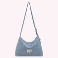 thumbnail image 5 of Women Large Capacity Shoulder Bag With Zipper Closure Polka Dot Crossbody Purse Adjustable Strap Shoulder Messenger Bag For Travel Shopping Work Daily Use (Light Blue), 5 of 7