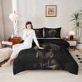 thumbnail image 4 of Feelyou 3D Black Girl Bedding Comforter Set, Western Princess Twin Comforter Sets, Black Gold Hippie Tribal Reversible Bedding Set, Breathable Home Decor, 2-Piece, 4 of 8