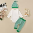 thumbnail image 5 of Staki St Patty Day Outfits for Girls Baby Girl St Patricks Day Outfit Long Sleeve Ruffle Romper + Flared Pants + Headband 3pcs Outfit Sets 0-18M(Green,12-18 Months), 5 of 9