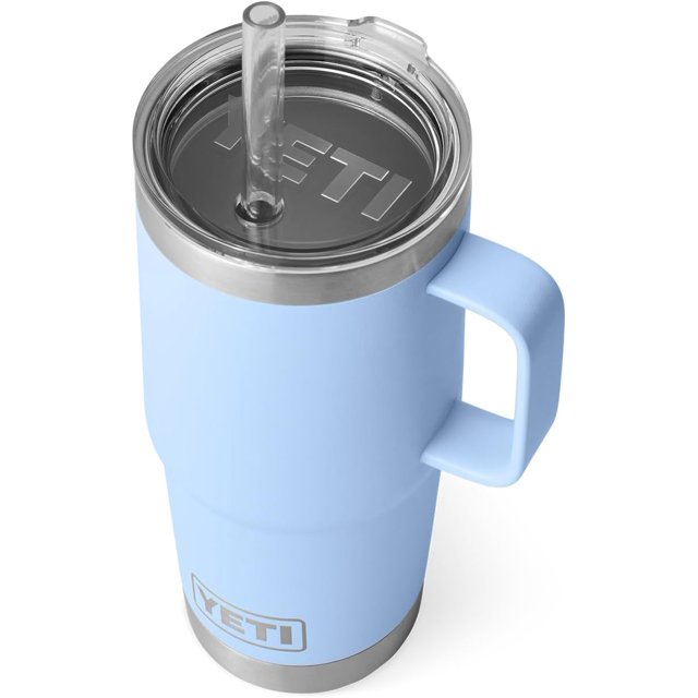 YETI Rambler 25 oz Straw Mug, Vacuum Insulated, Stainless Steel, Big Sky Blue