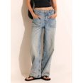 thumbnail image 5 of Womens Jeans High Waisted Straight Leg Baggy Boyfriend Jeans for Women Trendy 2025 Cargo Pants Light Blue S, 5 of 9