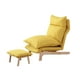thumbnail image 4 of Sillón reclinable con reposapiés, sofá individual perezoso, tumbona ergonómica sencilla con reposapiés, sillón con otomana para dormitorio con balcón Amarillo, 4 of 8