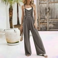 thumbnail image 3 of Patlollav Womens Jumpsuits Wide Leg Casual Summer Outfits Rompers Jumpers Sleeveless Straps with Pockets 2024, 3 of 6