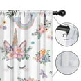 thumbnail image 4 of Blackout Kids Curtains,White Unicorn Floral Pattern Childrens Insulated Curtains Set Of 2,Bedroom Essentials,Toddler Room Decor 42"x54", 4 of 5
