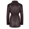 thumbnail image 5 of HTNBO Women Faux Leather Trendy Jackets Lapel Collar Double Breasted Casual Coat Blazer Tops, 5 of 6
