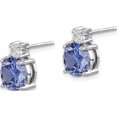 thumbnail image 3 of Sterling Silver Rhodium-Plated Blue And White Cz Stud Earrings (11.22 X 8) Made In China qe14261, 3 of 6