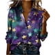 thumbnail image 3 of TaTaai Ladies Long Sleeve Carnival Top Round Neck Casual Polyester Shirt Lightweight Printed Festival Wear Size Up Recommended Gift, 3 of 5