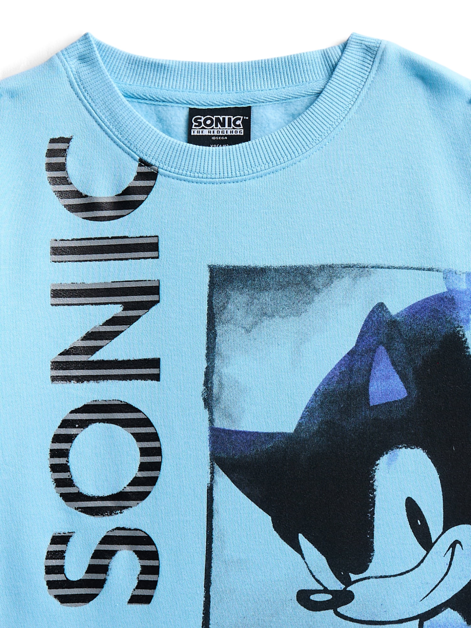 Sonic The Hedgehog Boys Graphic Crew Fleece Sweatshirt Sizes XS-2XL
