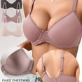 thumbnail image 1 of 3 Pcs Soutien Élevé pour Femmes, Soutien-Gorge T-Shirt en Microfibre, sous-Vêtements avec Armature, Bretelles Réglables, 32B-40C, 1 of 9