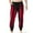 Red, variant on Lovskoo 2024 Mens Casual Harem Pants Baggy Closed Bottom Color Block Trendy Casual Drawstring Elastic Waist Pocket Trousers Sport Pants Khaki S