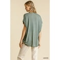 thumbnail image 6 of Short Sheer Dolman Sleeve Scoop Neck Top With Side Slit M, 6 of 10