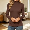 thumbnail image 7 of Tqcoqu Womens Solid Color Turtleneck Long Sleeve Ribbed Fleece Lined Thermal Base Layer Pullover Top,Women's,Size XS-L, 7 of 7
