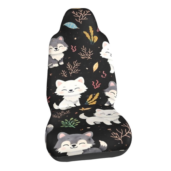 Wolf Pattern Car Seat Covers Stretch Car Seat Protectors Universal Fit