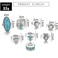 thumbnail image 6 of 8 Pieces Opal and Turquoise Joint Knuckle Rings Set Antic,Boho Statement Jewelry Set, Black Statement Rings Vintage Jewelry for Women, 6 of 7