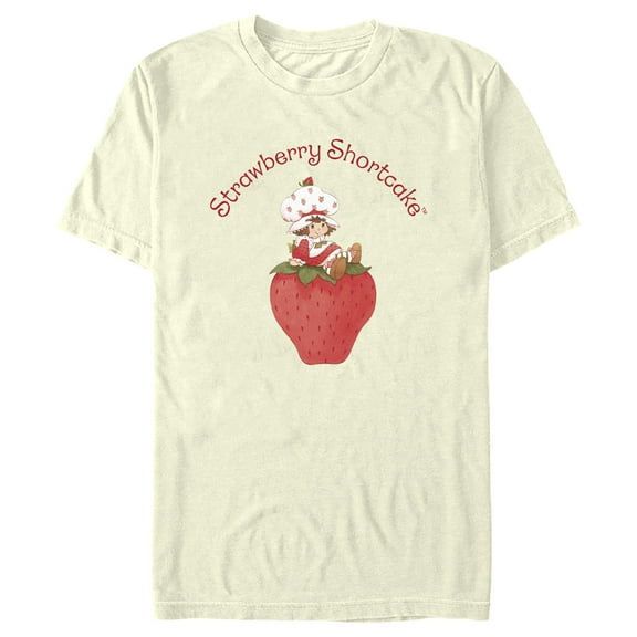 Men's Strawberry Shortcake Cartoon Cutie on a Strawberry Graphic T-Shirt