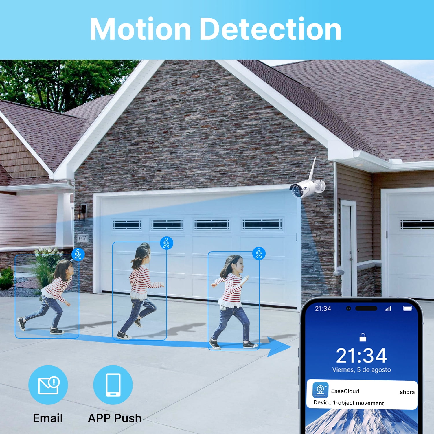 Hiseeu Add-On 5MP Wireless Wifi Security Camera One Audio Recording,65ft IR Night Vision