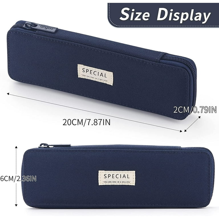 HVOMO Pencil Case Large Capacity Pencil Pouch Handheld Pen Bag Cosmetic  Portable Gift for Office School Teen Girl Boy Men Women Adult (Navy)
