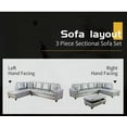thumbnail image 3 of PonLiving Faux Leather 3 Piece Sectional Sofa Couch Set, L-Shaped Modern Sofa with Chaise Storage Ottoman and Pillows for Living Room Furniture, 3 of 3