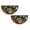 A34 B 35.4"x17.7" 2Pack, variant on 2Pcs Happy Halloween Half Circle Bunting Flag 35.4"X17.7", Fan Shape Half Fan Banner, Fade Resistant, Indoor Outdoor Porch Fence Yard Wall Garden Decor