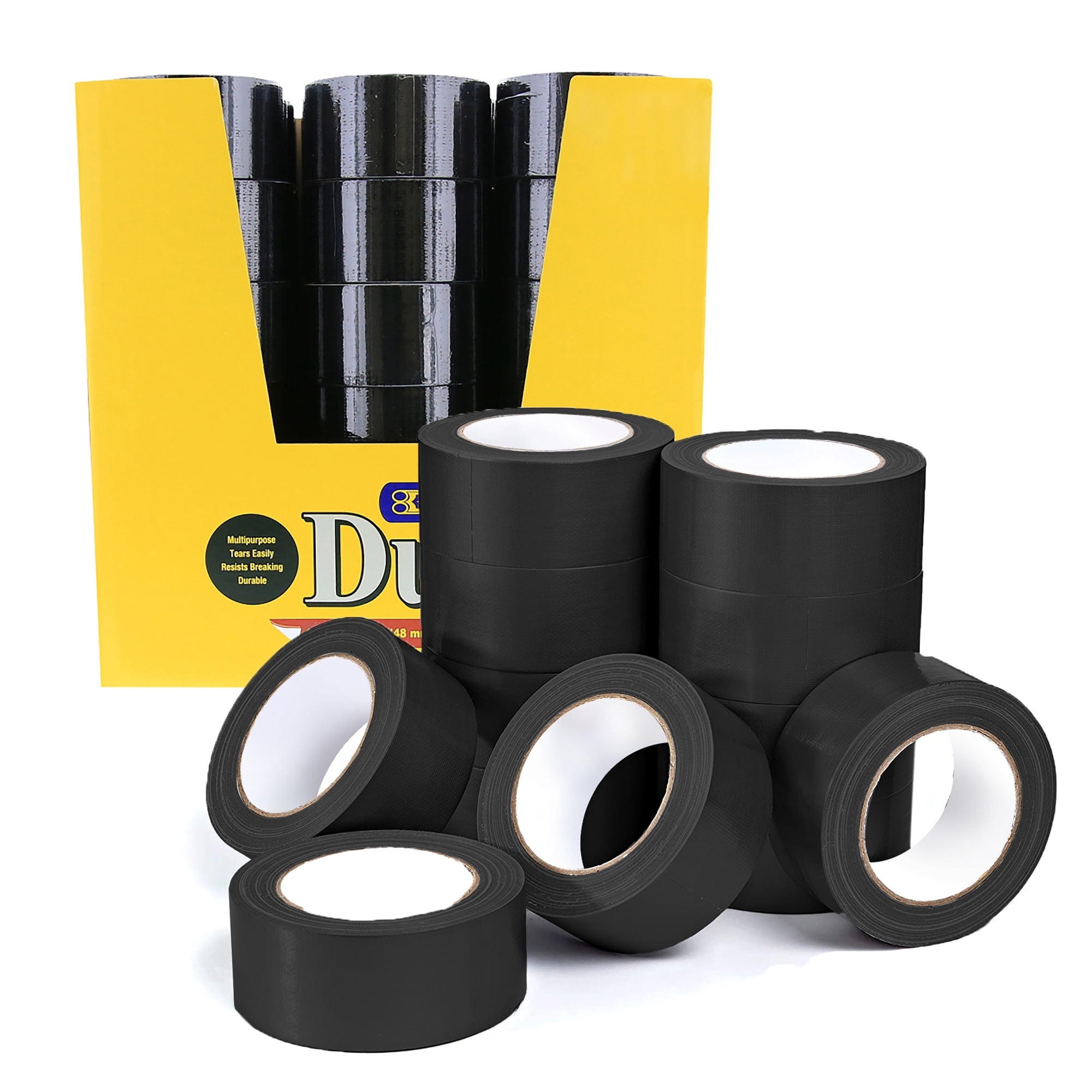 BAZIC Black Duct Tape 1.88" X 10 Yards, Multi-Use Waterproof, 36-Pack