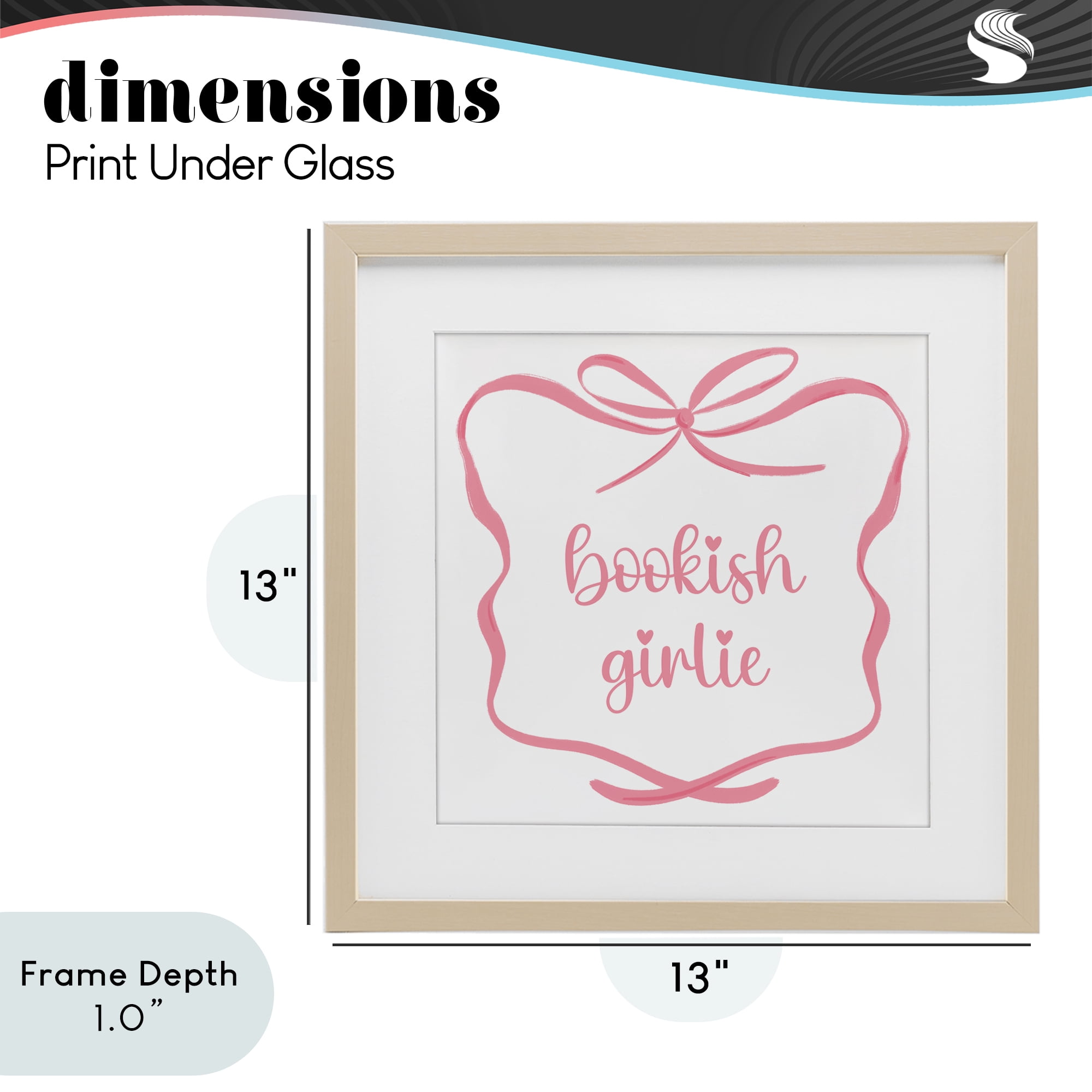 Stupell Industries Bookish Girlie with Bow Birch Framed Print Under Glass, design by Lucille Price