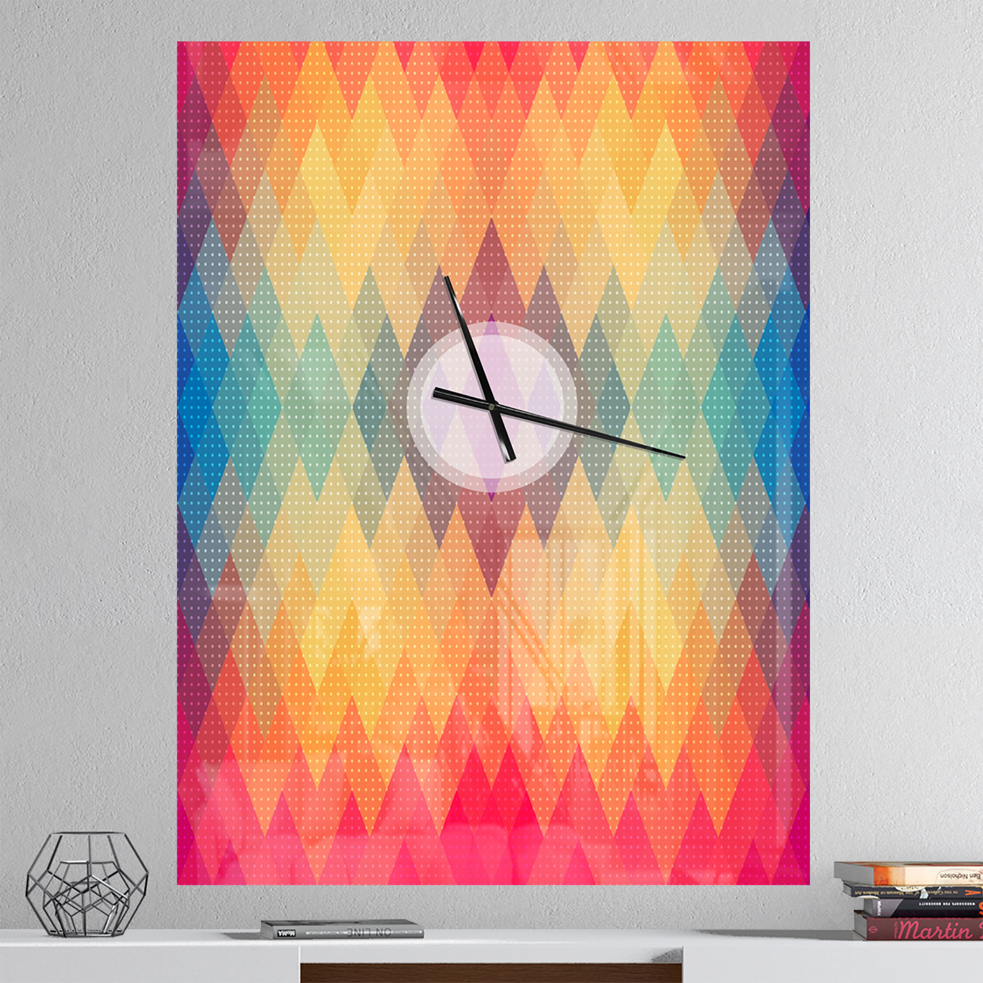 Designart 'Colorful Geometric Pattern' Modern Wall Clock