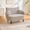 khaki, variant on Gretop Modern 2-Seater Loveseat Sofa with Side Storage Pockets and Pillows,Deep Seated Small Space Couch,Black