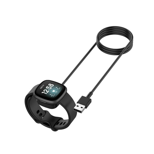 Câbles de Chargement pour Montre Portable Camping Smartwatch Cordon d'Alimentation Protection contre les Courts-Circuits Accessoires de Remplacement pour Fitbit Versa 3 100 cm