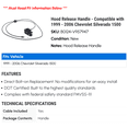 thumbnail image 2 of Hood Release Handle - Compatible with 1999 - 2006 Chevy Silverado 1500 2000 2001 2002 2003 2004 2005, 2 of 2