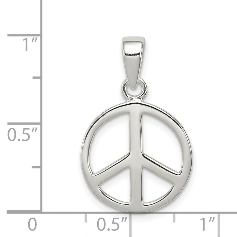 Sterling Silver Peace Sign Pendant QP1818 Walmart