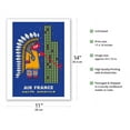 thumbnail image 2 of Amérique du Nord (North America) - France - Native American and Skyscraper - Vintage Airline Travel Poster by Jean Colin c.1956 - Fine Art Matte Paper Print (Unframed) 11x14in, 2 of 4
