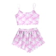 thumbnail image 2 of KHONTS Halloween 2 Piece Pajamas Sets for Women Cute Print Lettuce Cami and High Waist Shorts Nightwear Set Funny Sleepwear 03-Light Pink S, 2 of 4