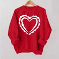 thumbnail image 4 of Penkiiy Chandail en Molleton de la Saint-Valentin pour Femmes, Chemise Oversize Cœur d'Amour, Pull à Manches Longues m Rouge, 4 of 4