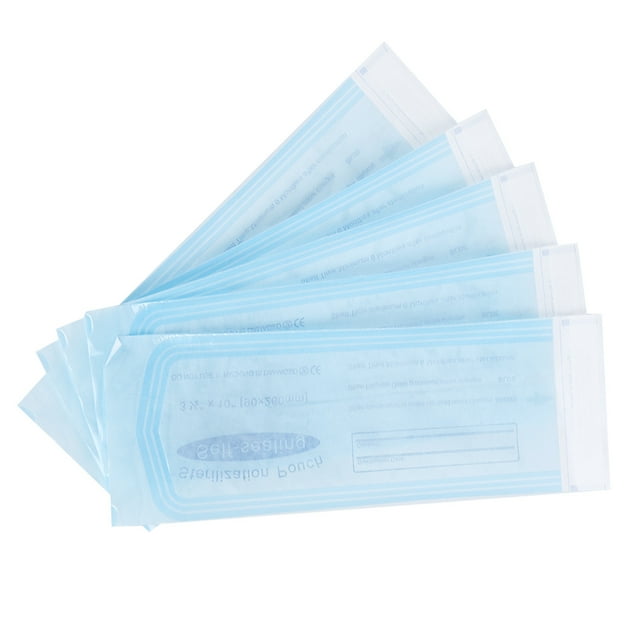 Bolsa De Autosellado De 200 Uds., Suministros Dentales, Bolsa De PVC, Película Transparente Azul Para Esterilización, 90x260mm