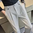 thumbnail image 5 of Pantalones de traje recto para hombre, pantalones para hombre de talla grande, marrón, ropa de verano de primavera 2024, reseñas elegantes de Corea, muchos pantalones casuales delgados, 5 of 5