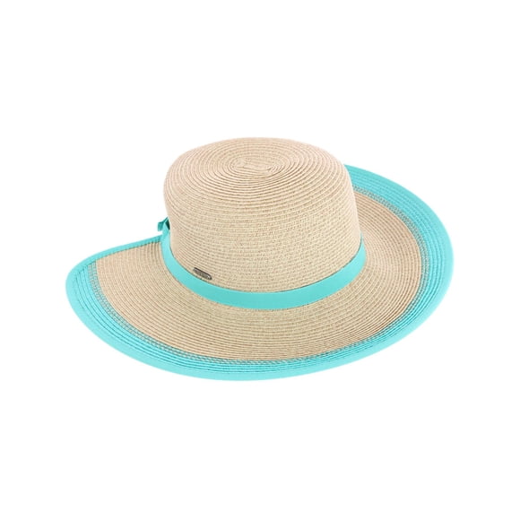 Karen Keith Chapeau de Soleil Tressé Toyo avec Ouverture Queue de Cheval à l'Arrière (Femmes)