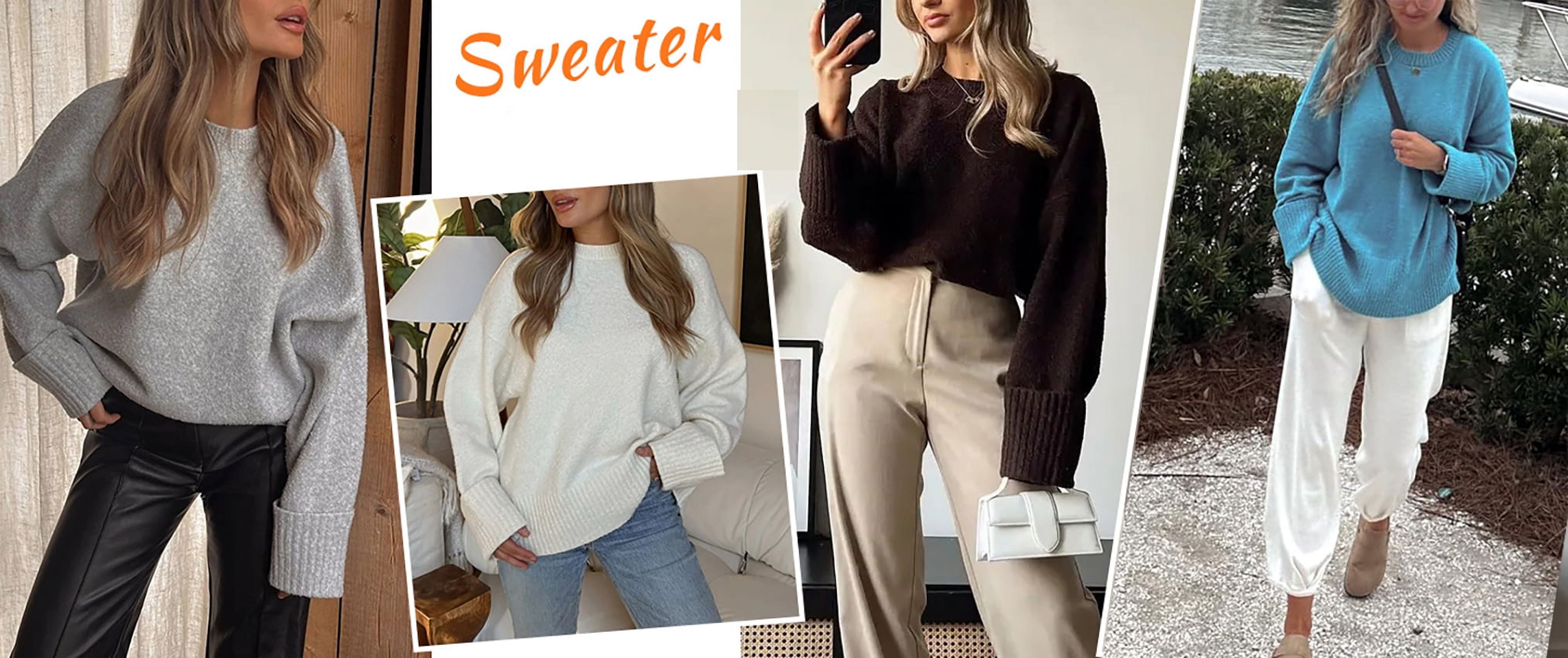 Sweaters for Women Oversized Crewneck Long Sleeve Chunky Knit Pullover Sweaters Tops Trendy Fall Outfits - image 5