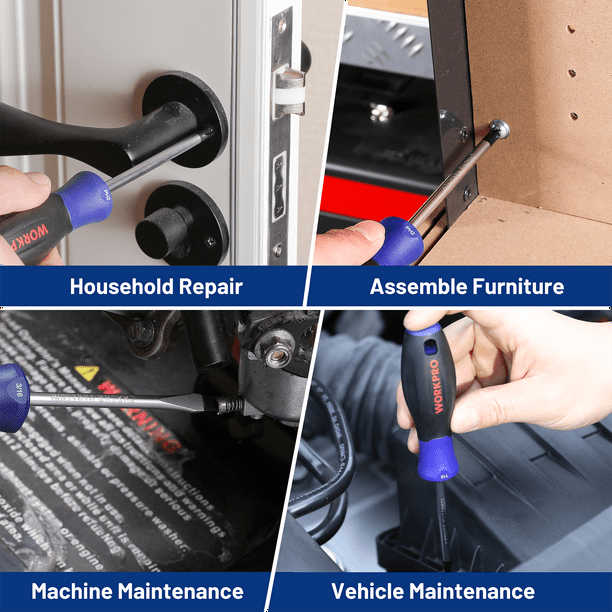 WORKPRO 6-Piece Magnetic Screwdrivers Set with Organizer,Flat Head