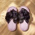 thumbnail image 6 of Xfvqtps Womens Fuzzy Flip Flops Winter Warm Flat House Shoes Soft Sole Non Slip Indoor Slides Cozy Ladies Home Slippers, 6 of 8