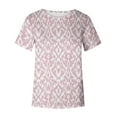 thumbnail image 4 of PVCS Womens Tops Women Fashion Summer Sexy Printed Regular Women Short Sleeves Round Neck, 4 of 4