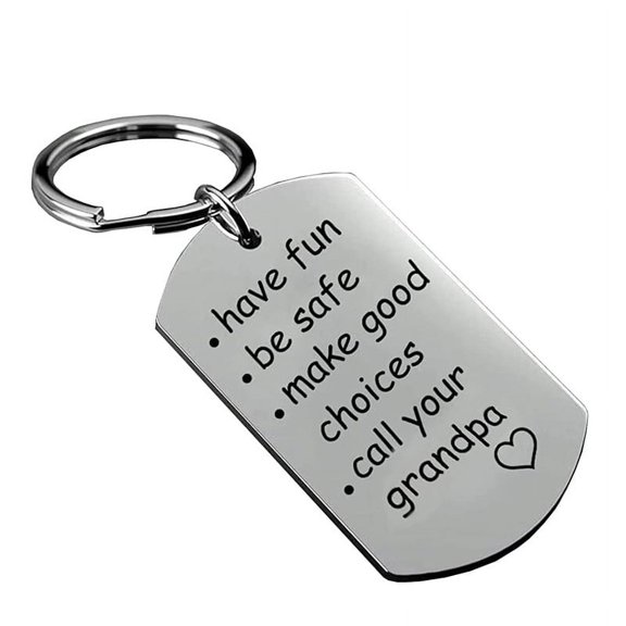 Have Fun Be Safe Make Good Choices Keychain Safe Pendant Multi functional keychain - style：Grandpa；