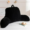 thumbnail image 6 of Reading Pillow Bed Wedge Large Adult Children Backrest with Arms Back Support for Sitting Up in Bed/Couch for Lounging Bedrest,Waffle Stereoscopic Design,Black, 6 of 7