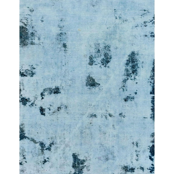 Ahgly Company Machine Washable Indoor Rectangle Abstract Blue Koi Blue Area Rugs, 2' x 5'
