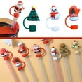 thumbnail image 3 of Pekkaxy Christmas Straw Cover Lid for 30 40 oz Tumblers, Reusable Silicone Straw Topper, 3 of 8