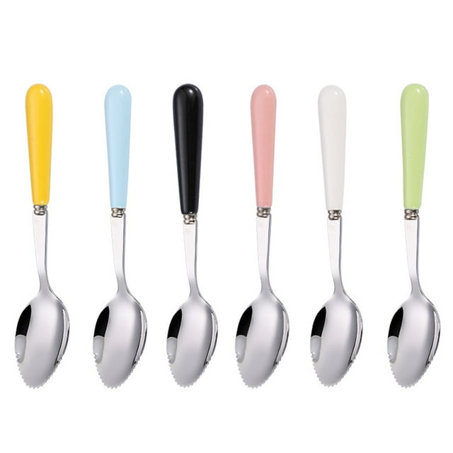 6 Pcs Cuillères Dentelées pour Outils d'Alimentation de Bébé Outils de Raclage Pratiques